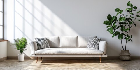 Modern Living Room Interior with Stylish Sofa and Chic Decor