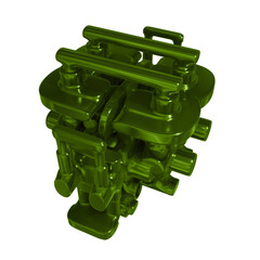 Metal abstract shape, 3d render © neurostructure