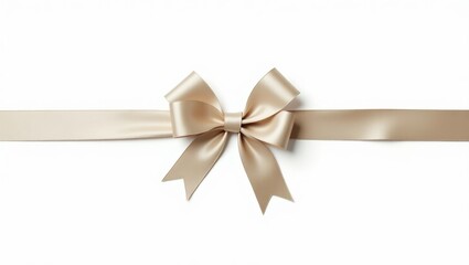 Fototapeta premium Elegant satin ribbon bow on white background