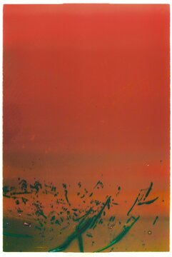 Vivid abstract duo exposure of red sky sunset