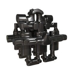 Metal abstract shape, 3d render © neurostructure