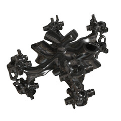 Metal abstract shape, 3d render © neurostructure