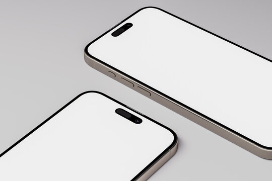 Phone mockup with blank white screen 