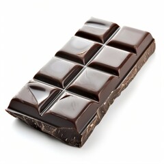 Fototapeta premium Dark Chocolate Bar on White Background with Copy Space