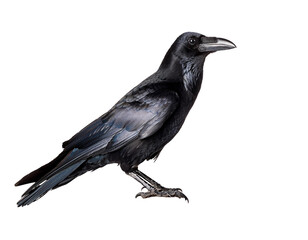 Fototapeta premium carrion crow on white Background, cut out