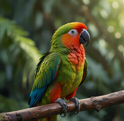 Obraz premium blue and yellow macaw Ara AI generative