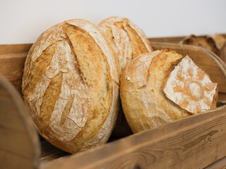 textured round bread