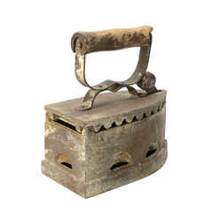 Old rusty iron isolated in white