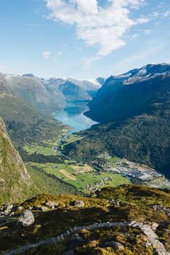 Fjord in Norway from the mountain view point
