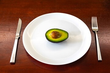 Healthy low carb paleo food, salad, avocado