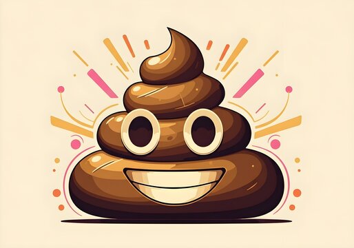 &Eacute;moji de caca cartoon amusant et color&eacute; avec une expression joyeuse