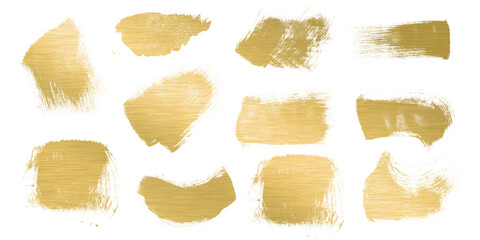 Straight gold vector line bundle. Golden hand drawn brush stroke text boxes. Chinese, Korean, Japanese calligraphy brushstroke set. Rough grunge luxury paint. Luxurious celebration rectangle textboxes