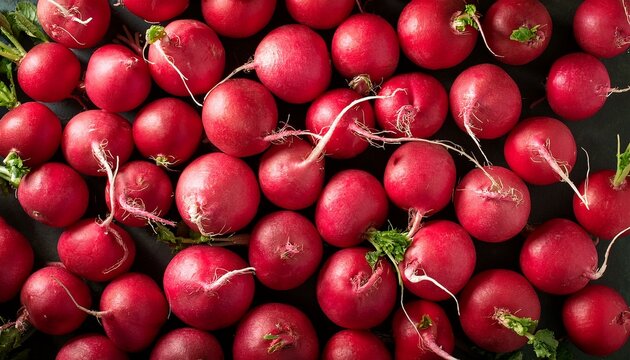 radish vegetables top view, AI generated