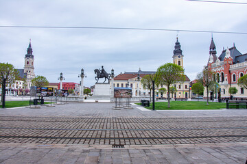 Obraz premium Oradea medieval downtown in Transylvania Romania