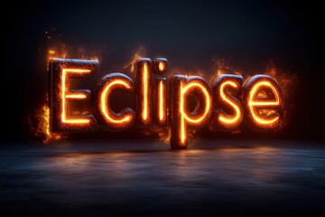 Unique eclipse logo design featuring light and dark elements with a striking vector style on a black background