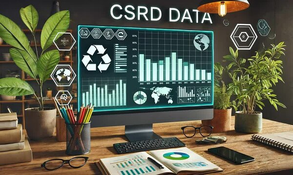 CSRD Data Analysis Setup With Charts And Eco Icons