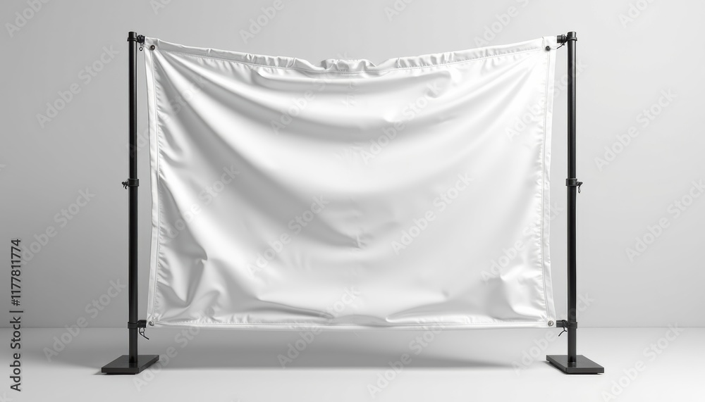 Aufkleber Photorealistic mesh banner mockup with focus on material and design, minimal background highlighting banner details