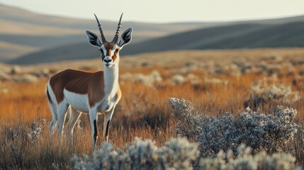 Fototapeta premium Majestic Springbok in African Savanna at Sunset