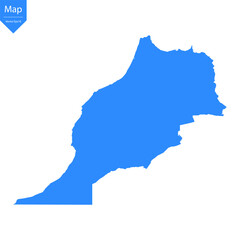 Fototapeta premium Blue map of Morocco isolated on white background. Vector illustration eps10. 