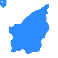Blue map of San Marino isolated on white background. Vector illustration eps10.	
