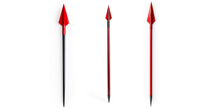 Red Arrowhead on Black Stick on a Transparent Background - Powered by Adobe