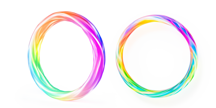Iridescent Colorful Ring Design on a Transparent Background