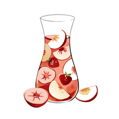 Watercolor refreshing sangria vector illustration (6)