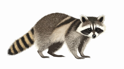 Fototapeta premium Cute raccoon in different poses: Vector cartoon illustration for designs