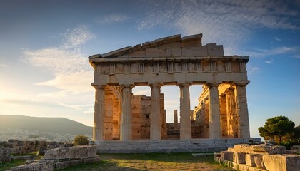 Fototapeta premium ancient greek ruins, AI generated