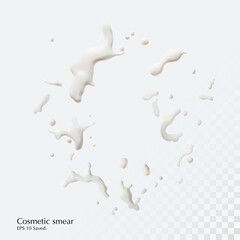 cosmetic smear vector background. Realistic 3d illustration of cosmetic product.  