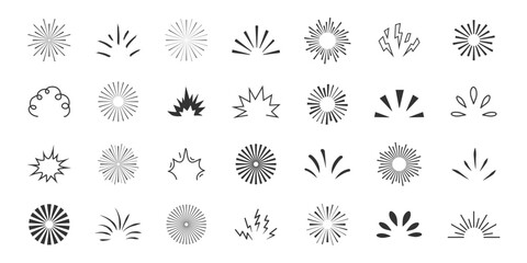 Explosion boom splash icons. Hand drawn explosion burst. Vector illustration © Cezar_911