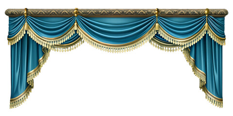Realistic velvet curtains stage on a transparent Background, suitable for window or theater stage decoration. Luxury silk or velvet drapery mockup for interior design.