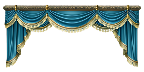 Realistic velvet curtains stage on a transparent Background, suitable for window or theater stage decoration. Luxury silk or velvet drapery mockup for interior design.