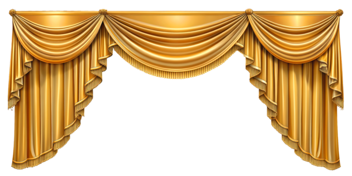 Realistic velvet curtains stage on a transparent Background, suitable for window or theater stage decoration. Luxury silk or velvet drapery mockup for interior design. - Powered by Adobe