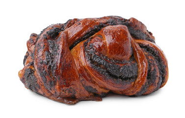 Delicious poppy seed pastry isolated on white