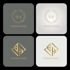 BH luxury typography letter logo. BH Creative style logo but still simple lettering and modern.