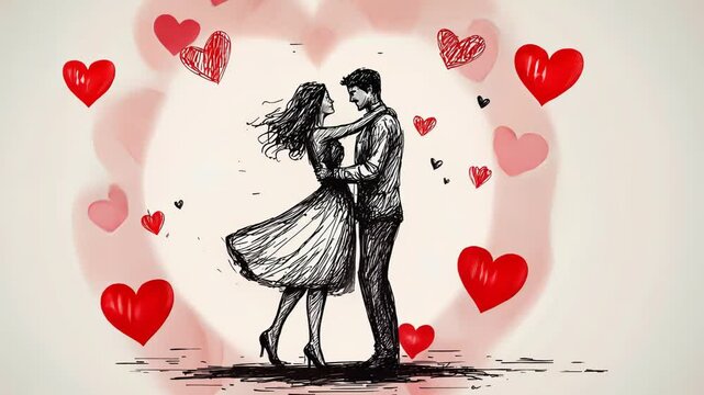 Valentine's Day Love Heart Card Vector Illustration Design