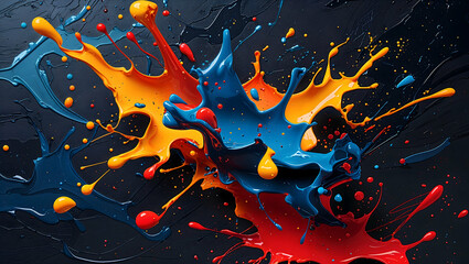 Vibrant Color Explosion on Dark Surface