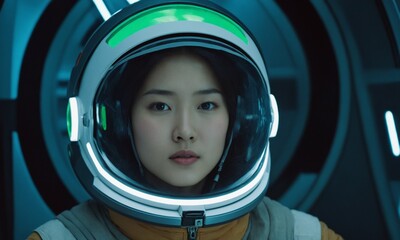 우주복을 입은 한국소녀 아름답다