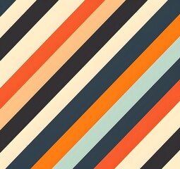 Vibrant Diagonal Striped Pattern in Retro Color Palette for Fashionable and Contemporary Design