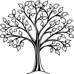Obraz premium Vibrant Spring Tree and Whimsical Tendrils - Vector Illustration