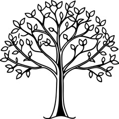 Fototapeta premium Vibrant Spring Tree and Whimsical Tendrils - Vector Illustration