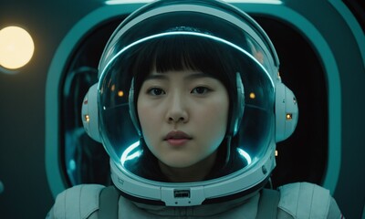 우주복을 입은 한국소녀 아름답다