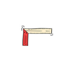 Ruler corner icon. Building tool. Vector illustration art.