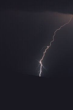 Lightning in dark sky