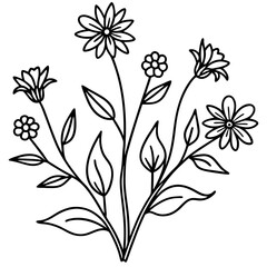 Wildflower Vibes line art art vector