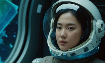 우주복을 입은 한국소녀 아름답다