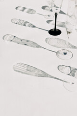 wine glasses on white background