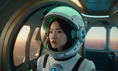 우주복을 입은 한국소녀 아름답다