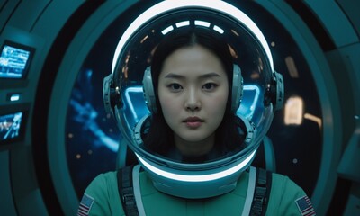 우주복을 입은 한국소녀 아름답다